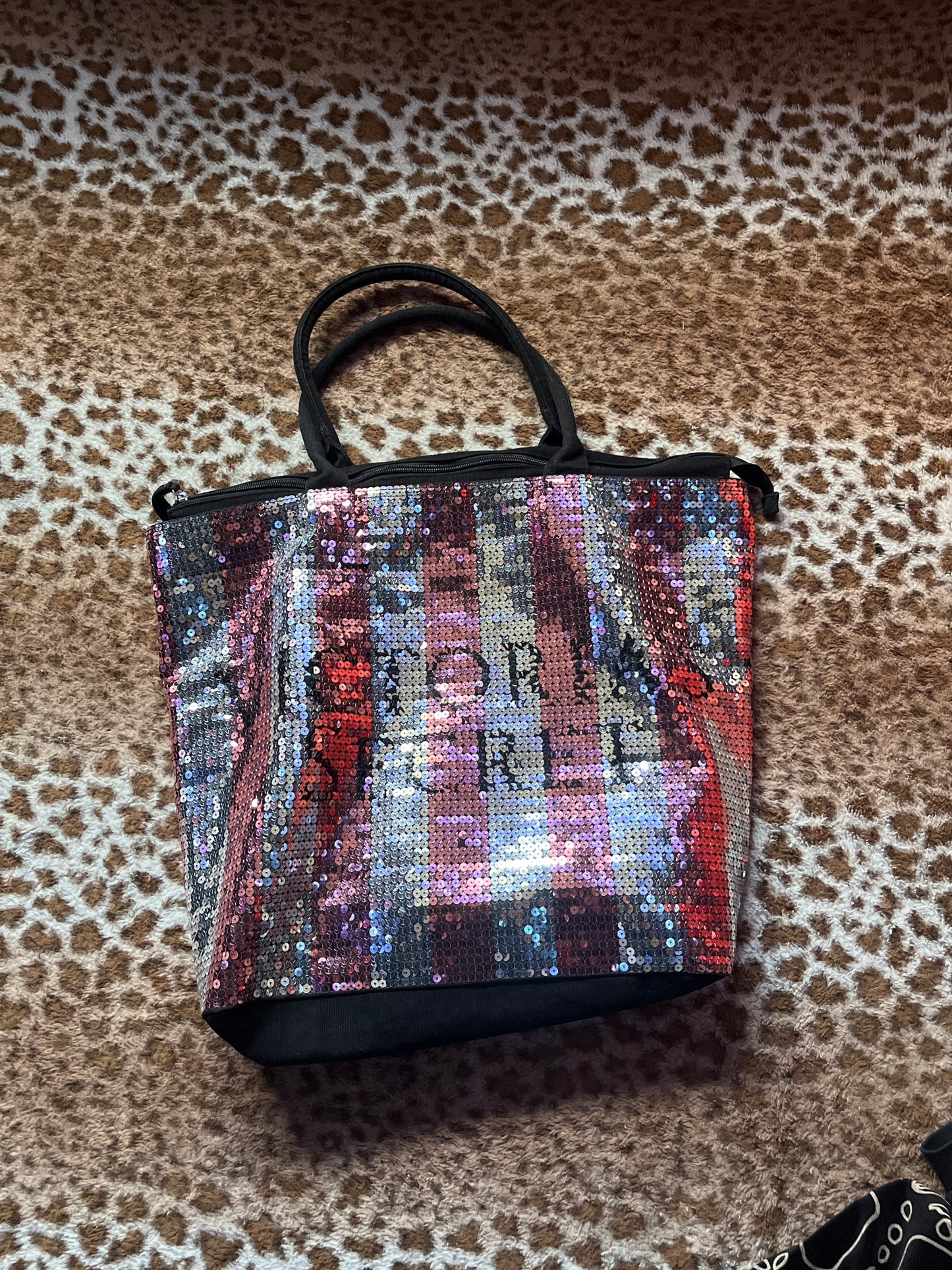 Vintage Victoria secret sequin striped bag