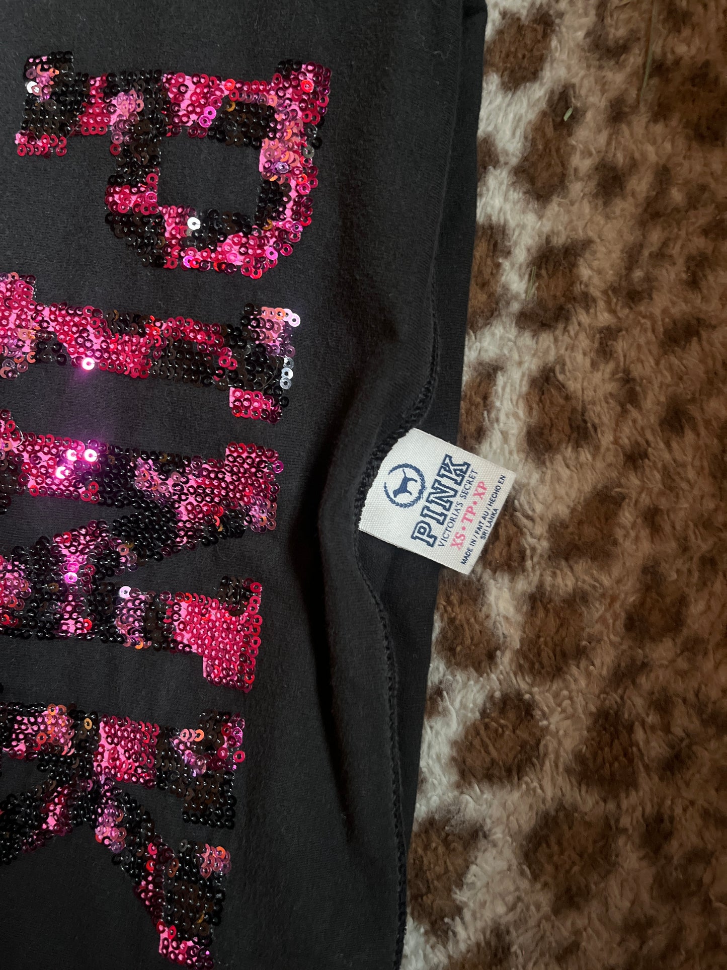 Vintage Victoria’s Secret fold over leggings sequin leopard print
