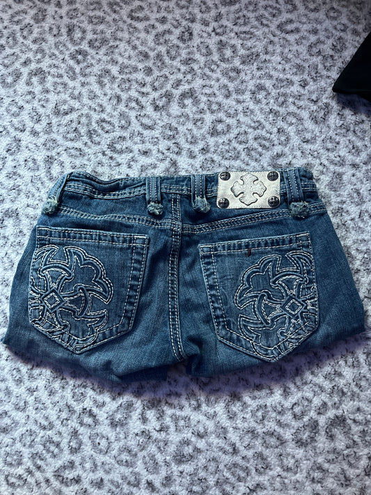 Vintage miss me shorts size 26 with white design on back