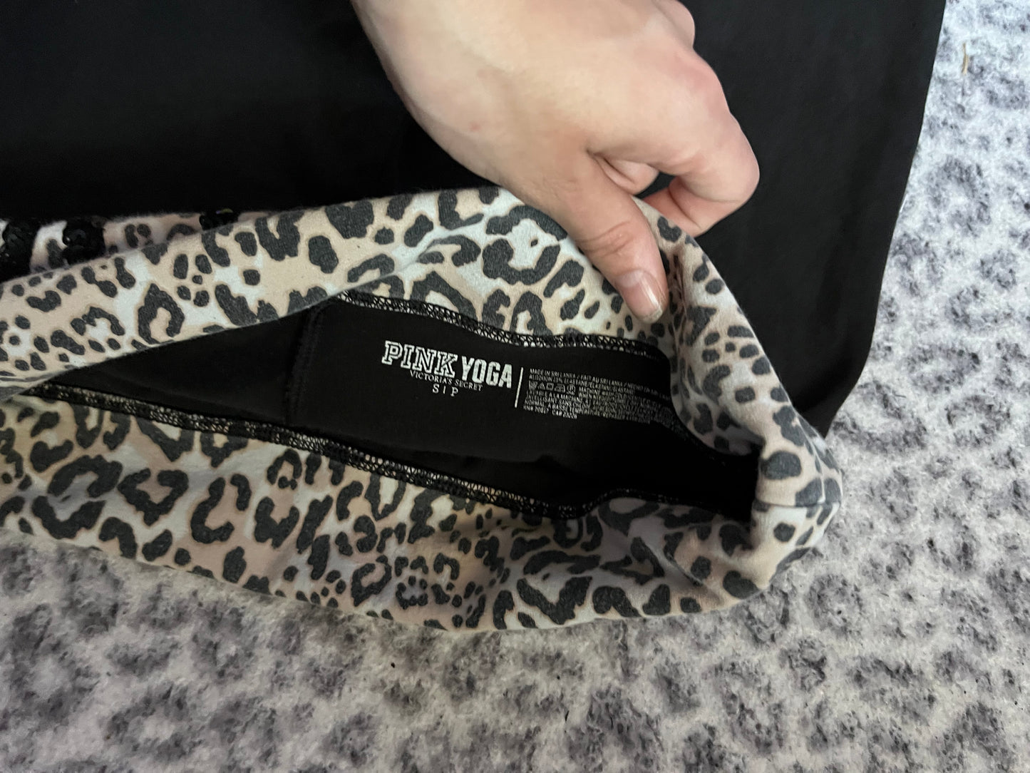 Vintage Victoria Secret PINK foldover leggings leopard print sequin