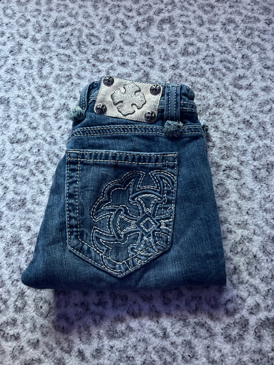 Vintage miss me shorts size 26 with white design on back