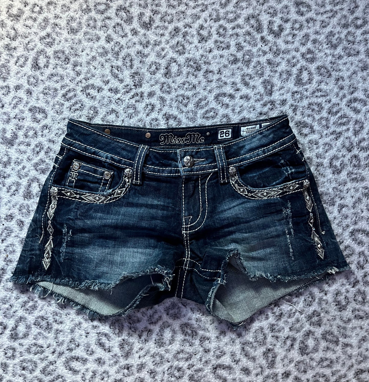 Vintage Miss Me shorts with gemstones mini lowrise
